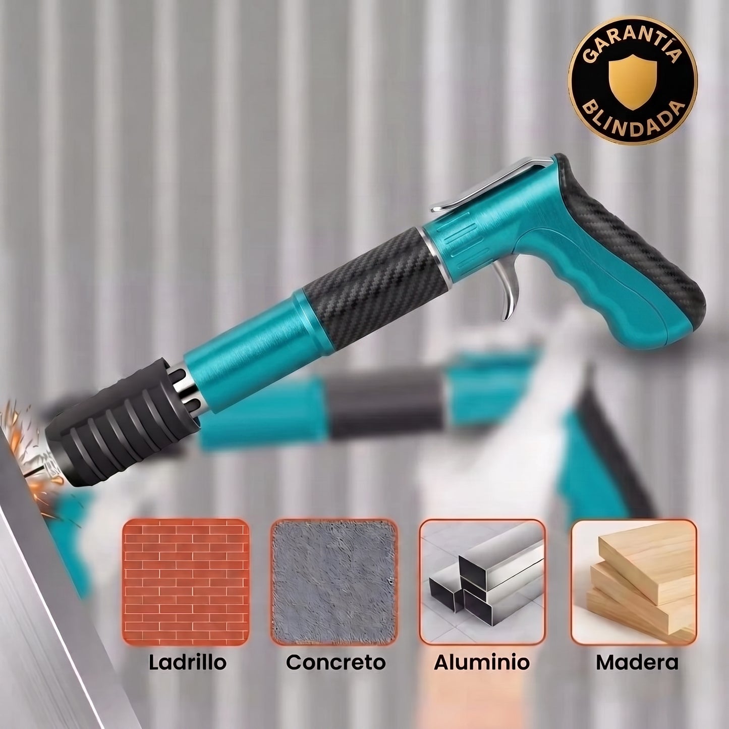 Pistola de Clavos Fulminantes + Kit Maleta + 50 Clavos